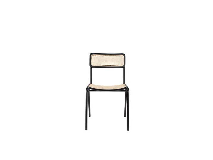 Zuiver 2er-Set Esszimmerstühle Jort aus Rattan Schwarz Polyester 51x81x47 cm NADUVI von naduvi