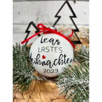 Christbaumkugel | Babys Erstes Weihnachten First Christmas Weihnachtskugel 8 cm Personalisiert Persönliches Geschenk Christbaumkugel | Babys Erstes Weihnachten First Christmas Weihnachtskugel 8 cm Personalisiert Persönliches Geschenk von naehdesigns