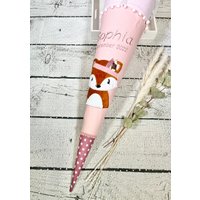 Mädchen Schultüte Mit Flauschigem Fuchs Fuchsmädchen Foxi Aus Stoff 70 cm von naehdesigns