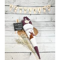 Mädchen Schultüte Mit Flauschigem Pferd Lulu Aus Musselinstoff 70 cm von naehdesigns
