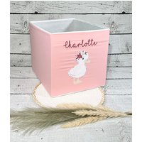 Spielzeugbox Mädchen Ente Liese Spielzeugkiste Spielzeug Wäschebox Box Kiste Größe 33 X 38 cm von naehdesigns