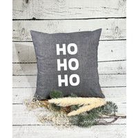 Weihnachtskissen Kissen Grau Weiß Hohoho 40 X cm Weihnachtskissen Kissen Grau Weiß Hohoho 40 X cm von naehdesigns