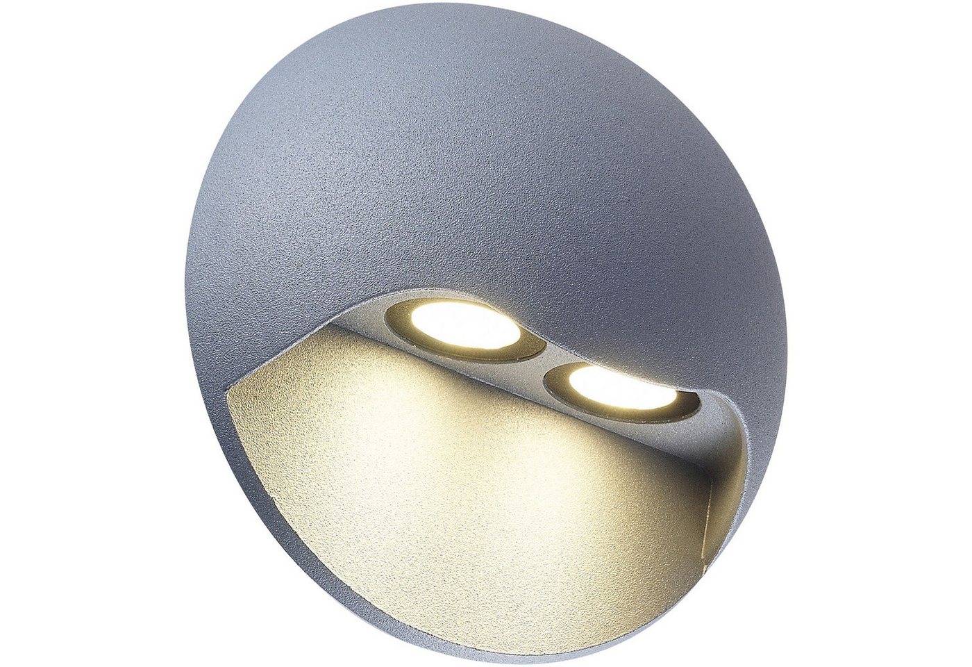 näve Außen-Wandleuchte Außenwandleuchte LED Wandleuchte Außen Wandlampe Wandstrahler silber von näve