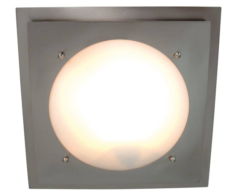 näve Deckenleuchte Frauke, ohne Leuchtmittel, 1xE27/60W, s: 34 cm, h:8cm, Glasdeckenleuchte d: 34cm von näve