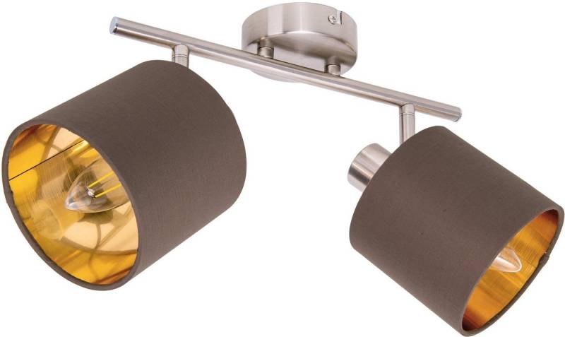 näve Deckenleuchte Maron, ohne Leuchtmittel, 2er Deckenleuchte, Wandleuchte, Spot, 2xE14 max. 40W, Metall/Textil von näve