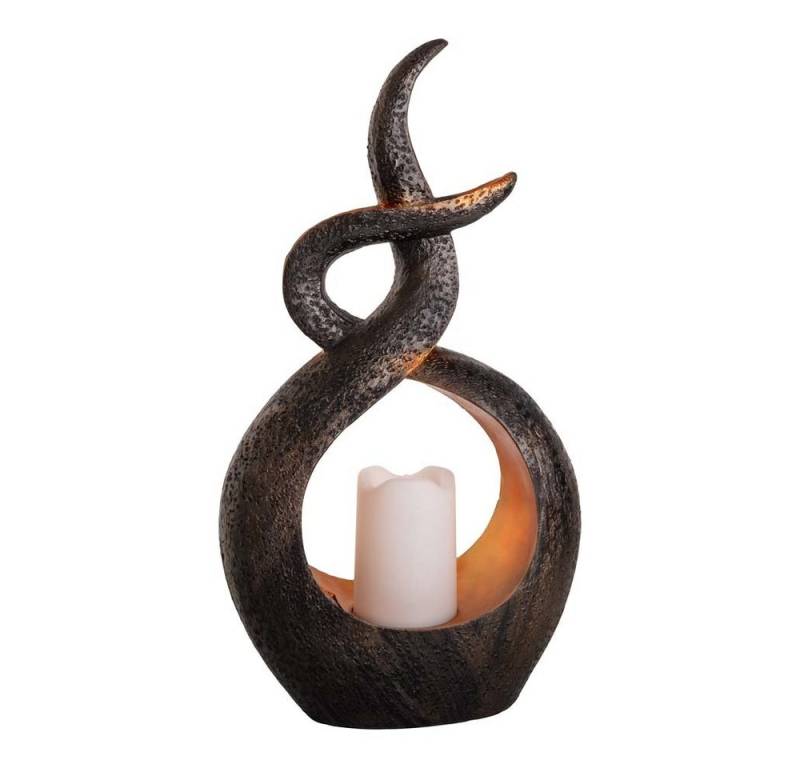 näve Dekolicht, Leuchtmittel nicht inklusive, Außenlampe Solarleuchte Terrassenlampe Feuereffekt Garten braun von näve