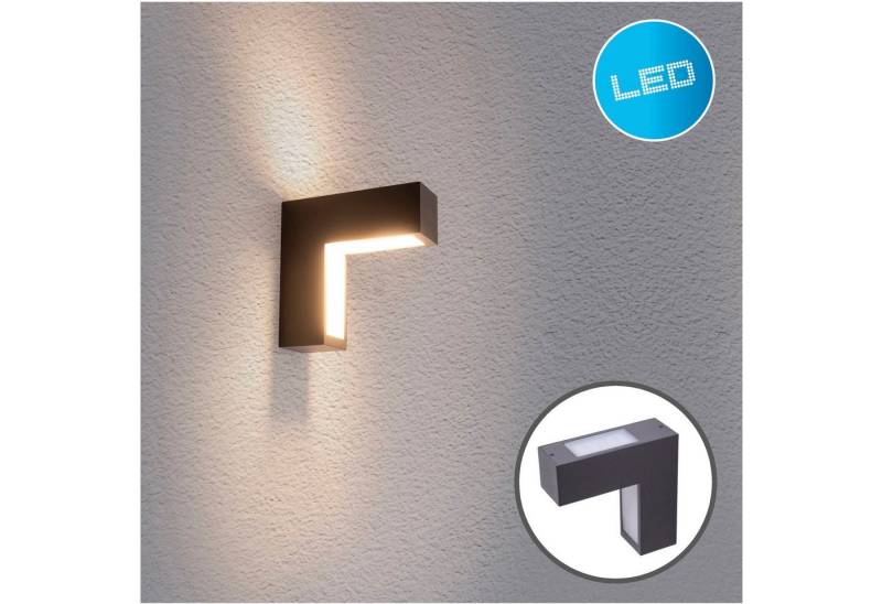 näve LED Außen-Wandleuchte Angus, LED wechselbar, Neutralweiß, anthrazit/opal Up/Downlight incl. LED IP 54 neutralweißes Licht von näve