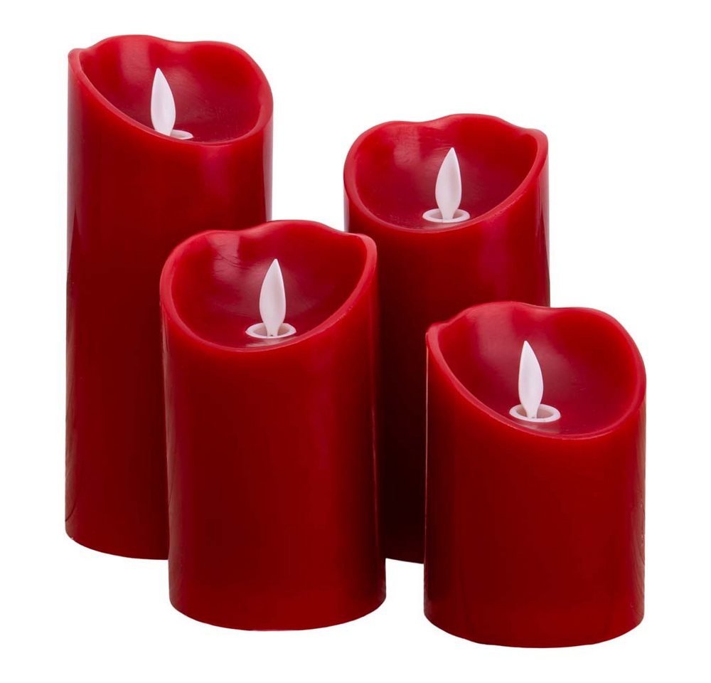 näve LED Dekolicht, Warmweiß, Kunstkerzen Kerzen Weihnachtsdeko LED rot Timer Batterie Adventskerzen von näve