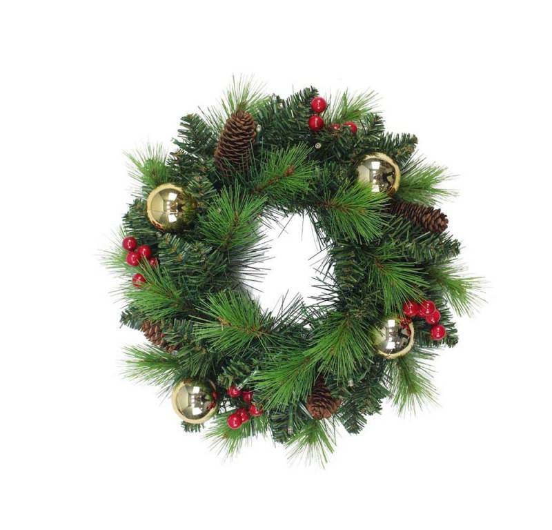 näve LED Dekolicht, Warmweiß, Weihnachtskranz Türkranz Tischdeko LED Außen grün Timer Weihnachten von näve