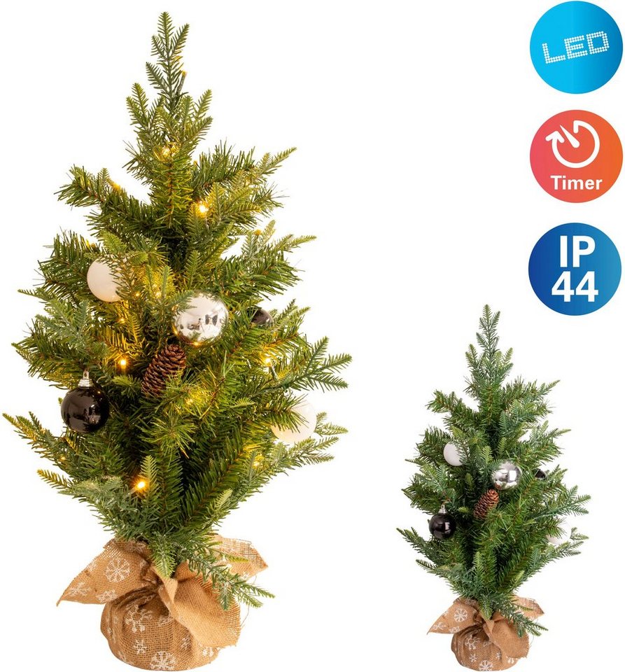 näve LED Dekoobjekt Weihnachtsbaum, Ein-/Ausschalter, LED fest integriert, Warmweiß, Für Aussen geeignet (vor Haustüre),incl. Timer (6on/18off),40x LEDÂ´s von näve