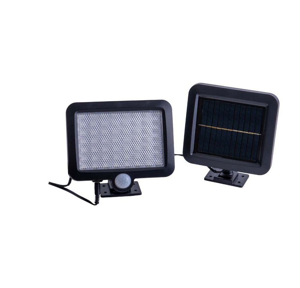 näve LED Flutlichtstrahler, Solarleuchte Außenstrahler Spots LED Gartenleuchte IP44 Sensor Schwarz von näve