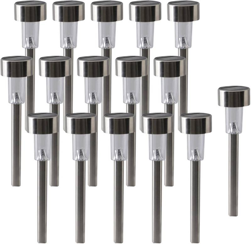 näve LED Gartenleuchte Erdspieß, LED fest integriert, Kaltweiß, Set mit 16 Stück von näve