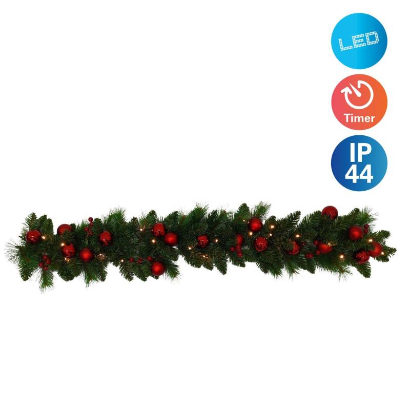 näve LED-Girlande Noel, Batteriefach mit Ein- / Ausschalter, inkl. Timer (6on/18off) von näve