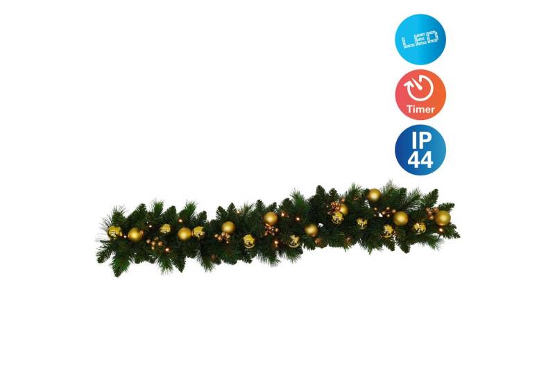 näve LED-Girlande Noel, Batteriefach mit Ein- / Ausschalter, inkl. Timer (6on/18off) von näve
