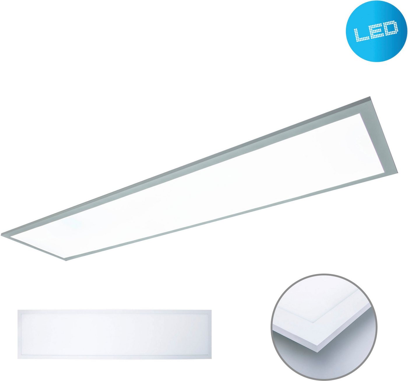 näve LED Panel Nicola, LED fest integriert, Neutralweiß, weiß, Lichtfarbe neutralweiß, Länge 119,5cm, 240 LED, inkl. Treiber von näve