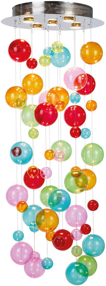 näve LED Pendelleuchte Explosion, LED wechselbar, Warmweiß, kleine und große bunte Glaskugeln, inkl. GU10 Leuchtmittel warmweiß näve LED Pendelleuchte Explosion, LED wechselbar, Warmweiß, kleine und große bunte Glaskugeln, inkl. GU10 Leuchtmittel warmweiß von näve
