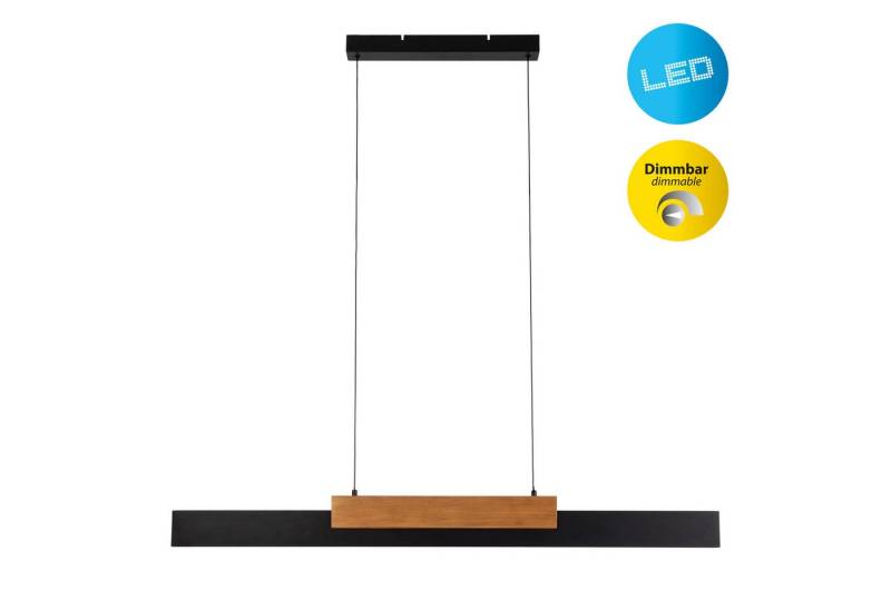 näve LED Pendelleuchte Wiebke, Dimmfunktion, Memoryfunktion, LED wechselbar, Warmweiß, mit Holz, dimmbar per Wandschalter, Memoryfunktion, höhenverstellbar von näve