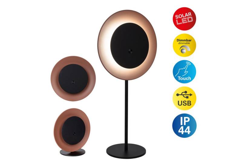 näve LED Solarleuchte Solan, Dimmfunktion, USB-Ladefunktion, LED fest integriert, Warmweiß, 4in1 Akku-Solar-Tisch-Hängeleuchte, Touchschalter, USB, dimmbar näve LED Solarleuchte Solan, Dimmfunktion, USB-Ladefunktion, LED fest integriert, Warmweiß, 4in1 Akku-Solar-Tisch-Hängeleuchte, Touchschalter, USB, dimmbar von näve