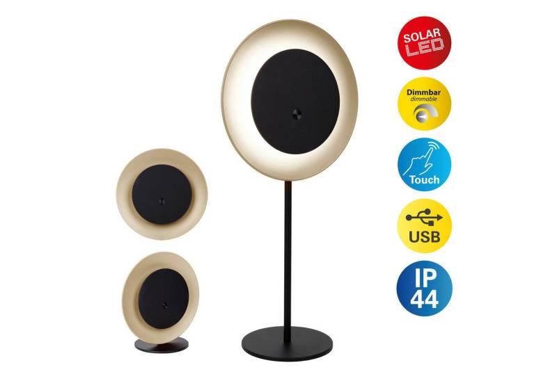 näve LED Solarleuchte Solan, Dimmfunktion, USB-Ladefunktion, LED fest integriert, Warmweiß, 4in1 Akku-Solar-Tisch-Hängeleuchte, Touchschalter, USB, dimmbar näve LED Solarleuchte Solan, Dimmfunktion, USB-Ladefunktion, LED fest integriert, Warmweiß, 4in1 Akku-Solar-Tisch-Hängeleuchte, Touchschalter, USB, dimmbar von näve