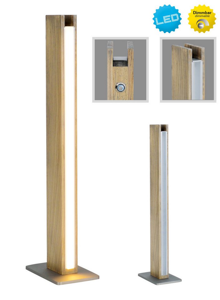 näve LED Tischleuchte Straight, Dimmfunktion, LED fest integriert, Warmweiß, dimmbar, Holzkorpus aus Esche, H: 51cm, LED warmweiß, Zuleitung 120cm näve LED Tischleuchte Straight, Dimmfunktion, LED fest integriert, Warmweiß, dimmbar, Holzkorpus aus Esche, H: 51cm, LED warmweiß, Zuleitung 120cm von näve