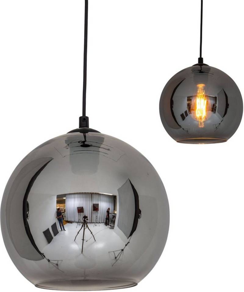 näve Pendelleuchte Vaso, ohne Leuchtmittel, Rauchglas, E27 max. 40W, Pendellänge: 100cm, anthrazit/schwarz von näve