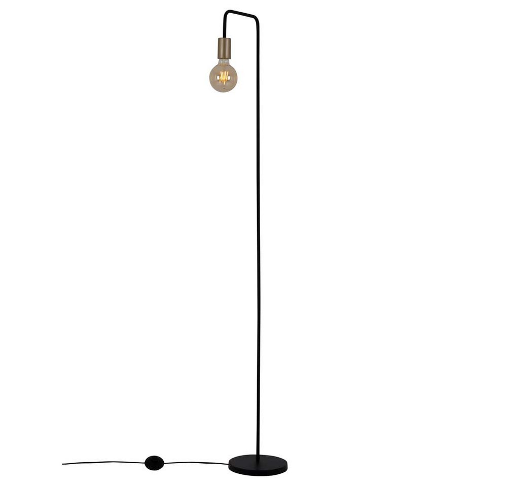 näve Stehlampe, Leuchtmittel nicht inklusive, Stehleuchte Beistellleuchte Standlampe gebogen schwarz Metall E27 von näve
