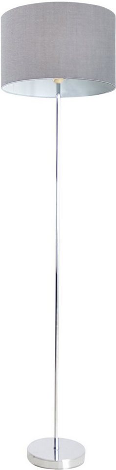 näve Stehlampe New York, ohne Leuchtmittel, Höhe 160cm Durchmesser 34,5cm 1x E27 max 40W Schirm grau Gestell chrom von näve