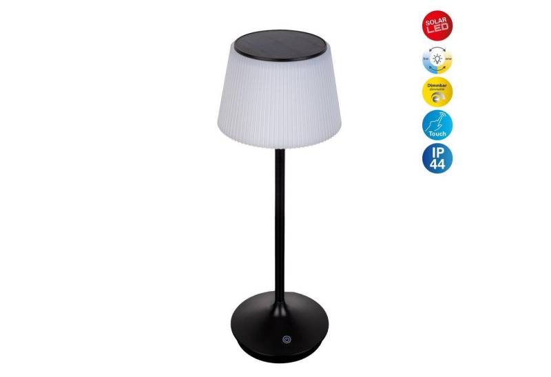 näve LED Tischleuchte Solarleuchte / Akkuleuchte "EMMI", Dimmer, Dimmfunktion, Ein-/Ausschalter, Farbsteuerung, USB-Ladefunktion, mehrere Helligkeitsstufen, LED fest integriert, Kaltweiß, Neutralweiß, Warmweiß, Solarbetrieb, Akkubetrieb, CCT, Berührungssensor, Akkutischleuchte von näve