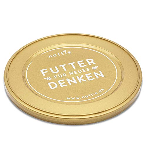 naftie Dosendeckel - Plastik-Deckel für 800g Hundefutter Katzenfutter Dosen - Farbe Gold (10er Set) von naftie