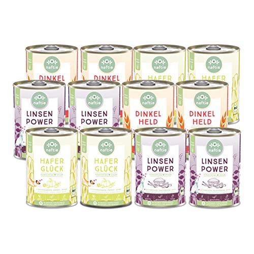 naftie veganes Hundefutter Mixpaket - Bio Nassfutter vegan für Hunde - Menü Spar-Paket 3 Sorten - rein pflanzlich - purinarm - Diät-Futter - 12x 400g naftie veganes Hundefutter Mixpaket - Bio Nassfutter vegan für Hunde - Menü Spar-Paket 3 Sorten - rein pflanzlich - purinarm - Diät-Futter - 12x 400g von naftie