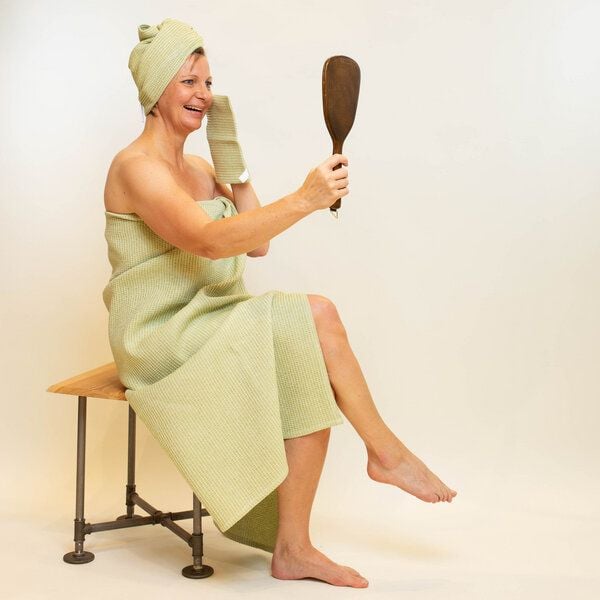 nahtur-design Badetuchset aus Halbleinen-Waffelpiquée von nahtur-design
