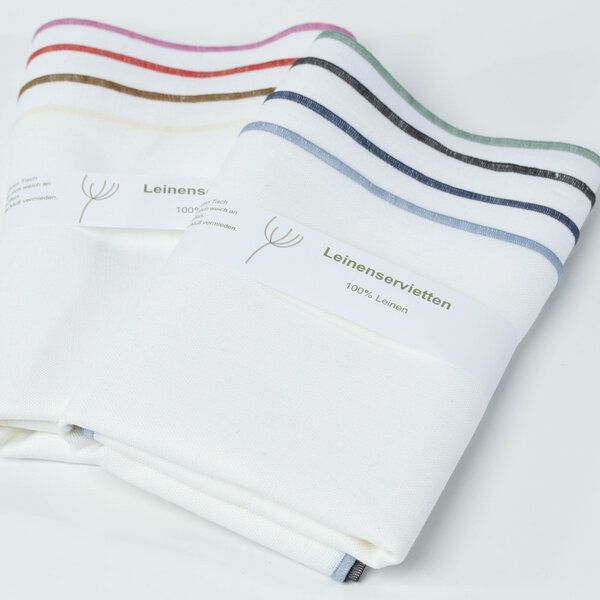 nahtur-design Leinenservietten 8er Set, 100% Leinen von nahtur-design