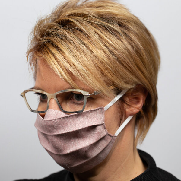 nahtur-design Mund-Nasen-Maske für Brillenträger aus Bioleinen von nahtur-design