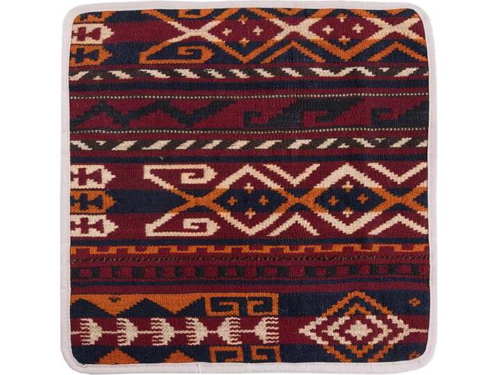 Kelim Afghan Kissenbezug Teppich 40x40 Handgeknüpft Orientteppich Quadratisch Wolle von nain TRADING