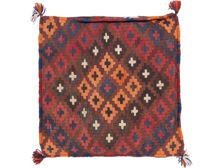 Kelim Afghan Kissenbezug Teppich 40x40 Handgeknüpft Orientteppich Quadratisch Wolle von nain TRADING