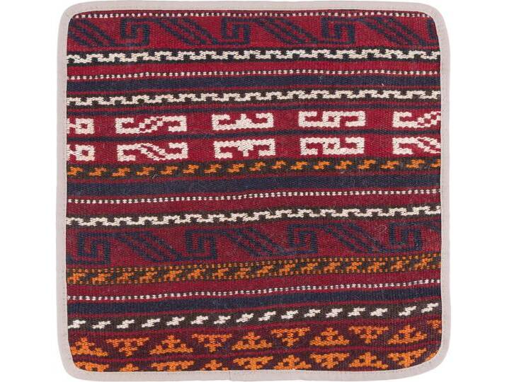 Kelim Afghan Kissenbezug Teppich 40x40 Handgeknüpft Orientteppich Quadratisch Wolle von nain TRADING