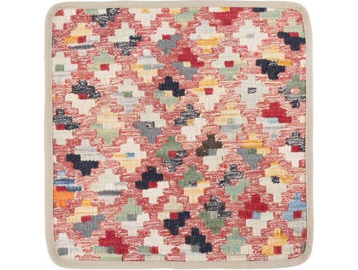 Kelim Afghan Kissenbezug Teppich 40x40 Handgeknüpft Orientteppich Quadratisch Wolle von nain TRADING