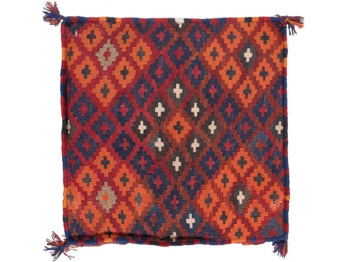 Kelim Afghan Kissenbezug Teppich 40x40 Handgeknüpft Orientteppich Quadratisch Wolle von nain TRADING