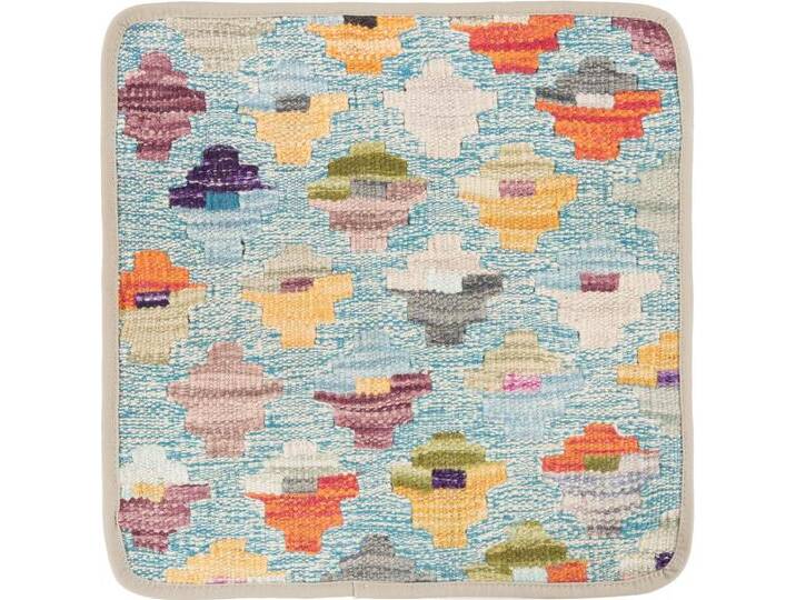 Kelim Afghan Kissenbezug Teppich 40x40 Handgeknüpft Orientteppich Quadratisch Wolle von nain TRADING