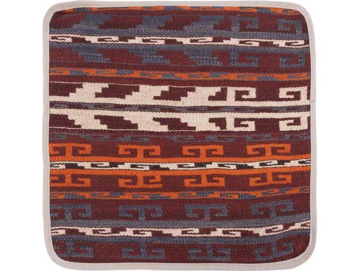 Kelim Afghan Kissenbezug Teppich 45x45 Handgeknüpft Orientteppich Quadratisch Wolle von nain TRADING