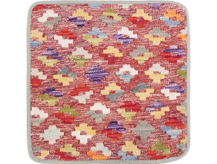 Kelim Afghan Kissenbezug Teppich 45x45 Handgeknüpft Orientteppich Quadratisch Wolle von nain TRADING