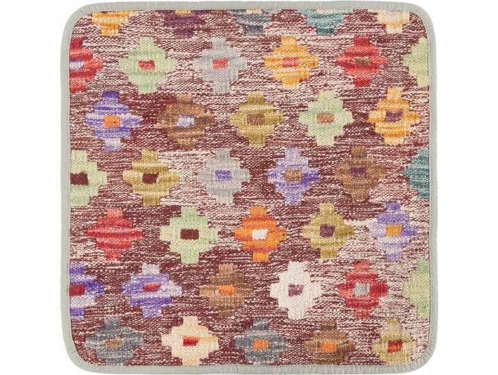 Kelim Afghan Kissenbezug Teppich 45x45 Handgeknüpft Orientteppich Quadratisch Wolle von nain TRADING