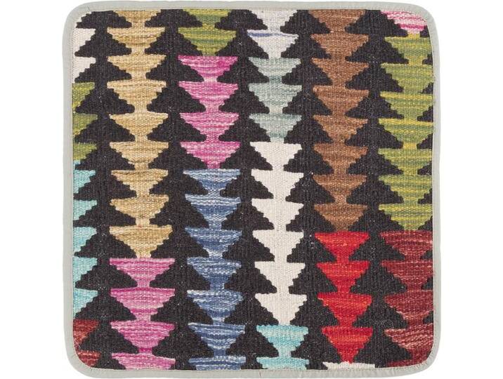 Kelim Afghan Kissenbezug Teppich 45x45 Handgeknüpft Orientteppich Quadratisch Wolle von nain TRADING