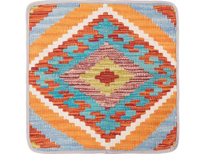 Kelim Afghan Kissenbezug Teppich 45x45 Handgeknüpft Orientteppich Quadratisch Wolle von nain TRADING