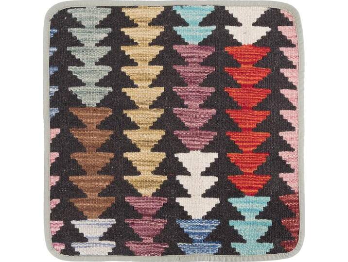 Kelim Afghan Kissenbezug Teppich 45x45 Handgeknüpft Orientteppich Quadratisch Wolle von nain TRADING