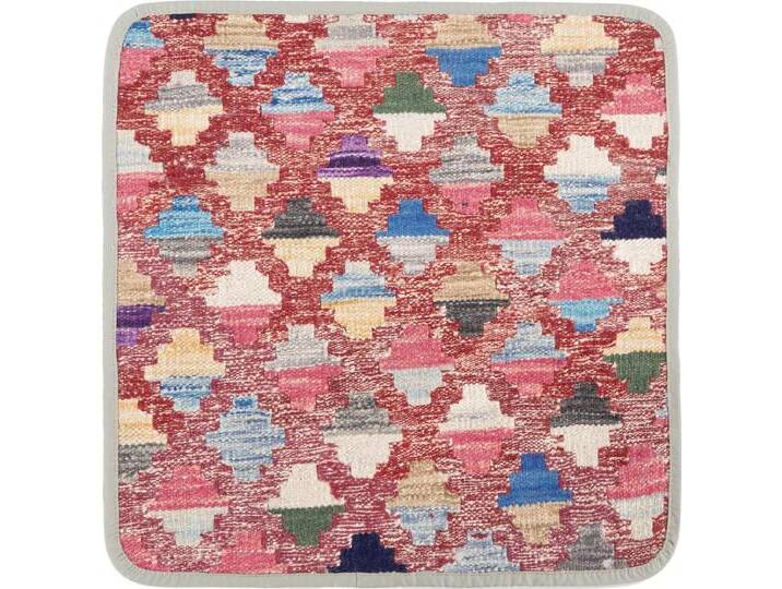 Kelim Afghan Kissenbezug Teppich 45x45 Handgeknüpft Orientteppich Quadratisch Wolle von nain TRADING