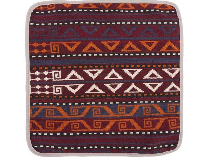 Kelim Afghan Kissenbezug Teppich 45x45 Handgeknüpft Orientteppich Quadratisch Wolle von nain TRADING