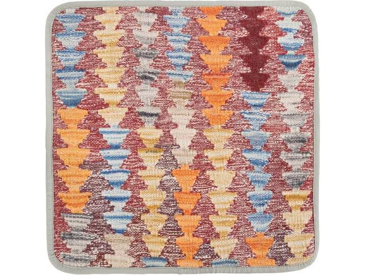 Kelim Afghan Kissenbezug Teppich 45x45 Handgeknüpft Orientteppich Quadratisch Wolle von nain TRADING