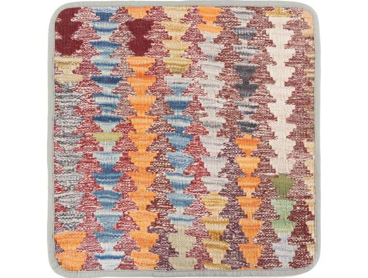 Kelim Afghan Kissenbezug Teppich 45x45 Handgeknüpft Orientteppich Quadratisch Wolle von nain TRADING