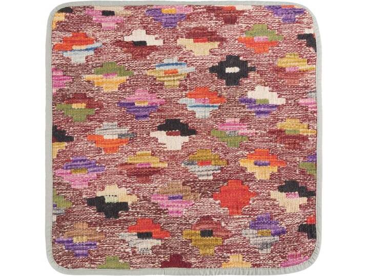 Kelim Afghan Kissenbezug Teppich 45x45 Handgeknüpft Orientteppich Quadratisch Wolle von nain TRADING